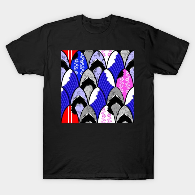 jawsome shark scallop pattern T-Shirt by B0red